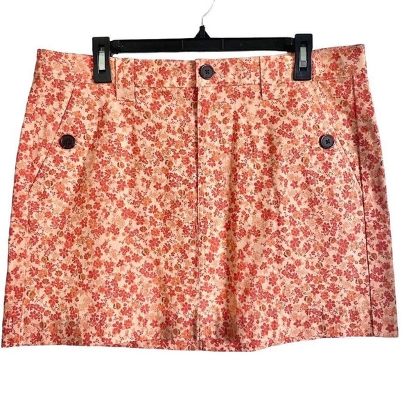 144. Size 6 NWT Wild Fable Women's High-Rise Chino Mini Skirt Rust Floral - Picture 8 of 13
